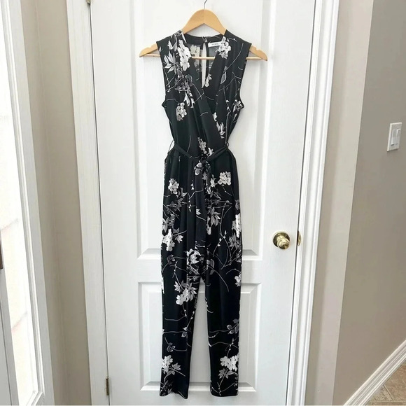 Ricki’s Jumpsuit Floral Printed Black Purple Cream Size  2 NWOT - Picture 7 of 16